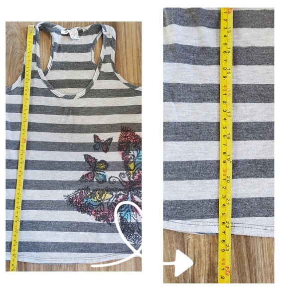 American Rag Butterfly stripped top - Picture 5 of 7